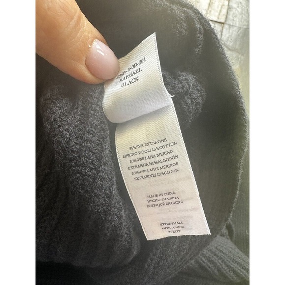 RAILS Raphael Sweater Back Tie Merino Wool Sz XS Coquette Mockneck Boxy … - Picture 8 of 10